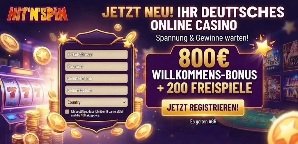 Registrierung bei HitnSpin Casino